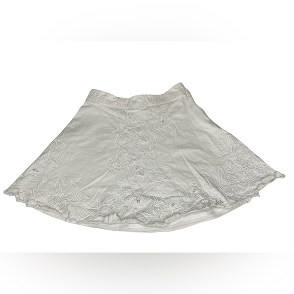 Parker A-Line Embroidered Lined Floral Skirt White Size 4 - Picture 1 of 4